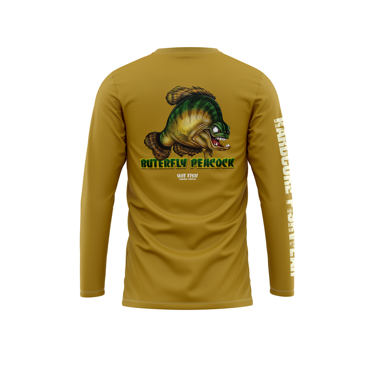 HOT FISH BUTERFLY - Men’s Long Sleeve Fishing Shirt – UPF Protection - Carmelite - back