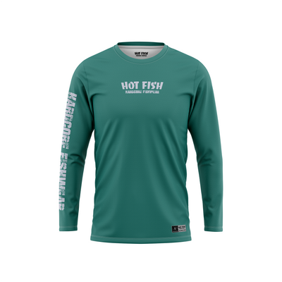 HOT FISH BARRACUDA - Men’s Long Sleeve Fishing Shirt – UPF Protection - Green - front