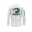 HOT FISH BARRACUDA - Men’s Long Sleeve Fishing Shirt – UPF Protection - White - back