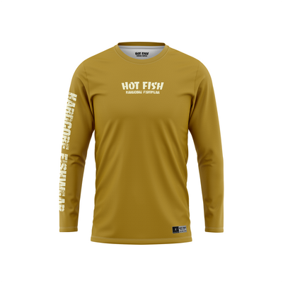 HOT FISH BUTERFLY - Men’s Long Sleeve Fishing Shirt – UPF Protection - Carmelite - front