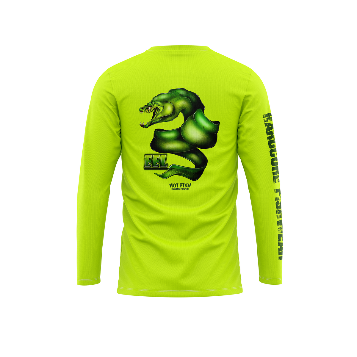 HOT FISH EEL - Men’s Long Sleeve Fishing Shirt – UPF Protection - Yellow - back