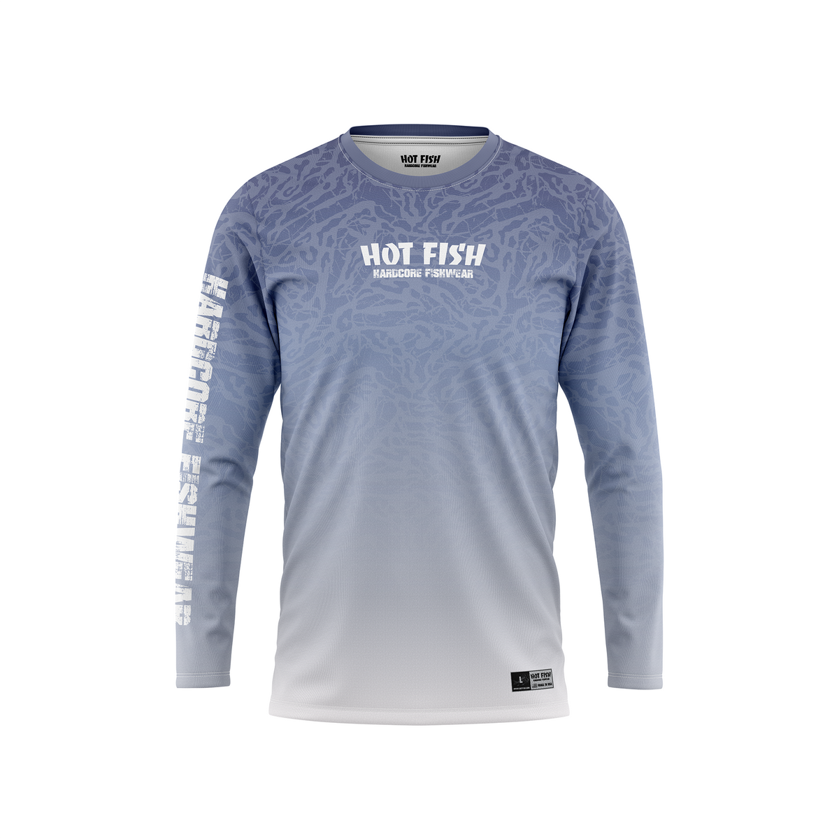 HOT FISH HAMMERHEAD - Men’s Long Sleeve Fishing Shirt – UPF Protection - Blue - front