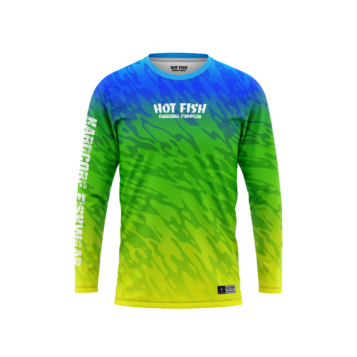 HOT FISH MAHI MAHI - Men’s Long Sleeve Fishing Shirt – UPF Protection - Green - front