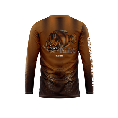HOT FISH MERO - Men’s Long Sleeve Fishing Shirt – UPF Protection - Brown - back