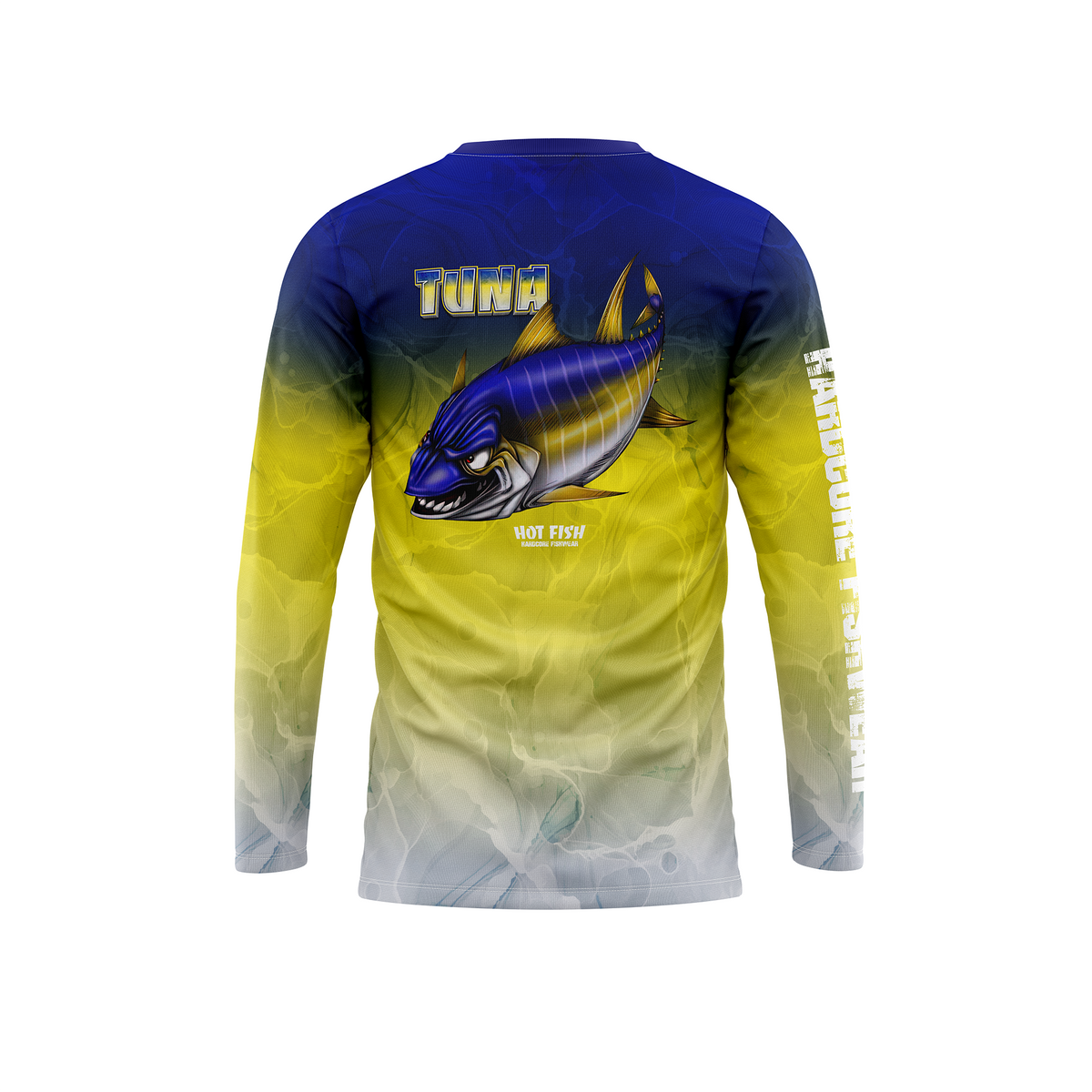 HOT FISH TUNA - Men’s Long Sleeve Fishing Shirt – UPF Protection - Multicolor - back