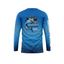 HOT FISH WAHOO - Men’s Long Sleeve Fishing Shirt – UPF Protection - Blue - back