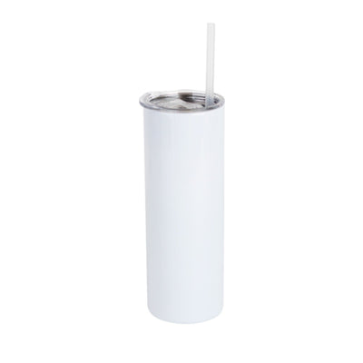 Skinny Tumbler Double Wall Bottle With Lid and metalic straw 20 Oz.