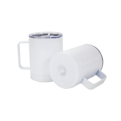 White stainless steel tumbler with handle 300ml for sublimation