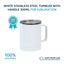 White stainless steel tumbler with handle 300ml for sublimation