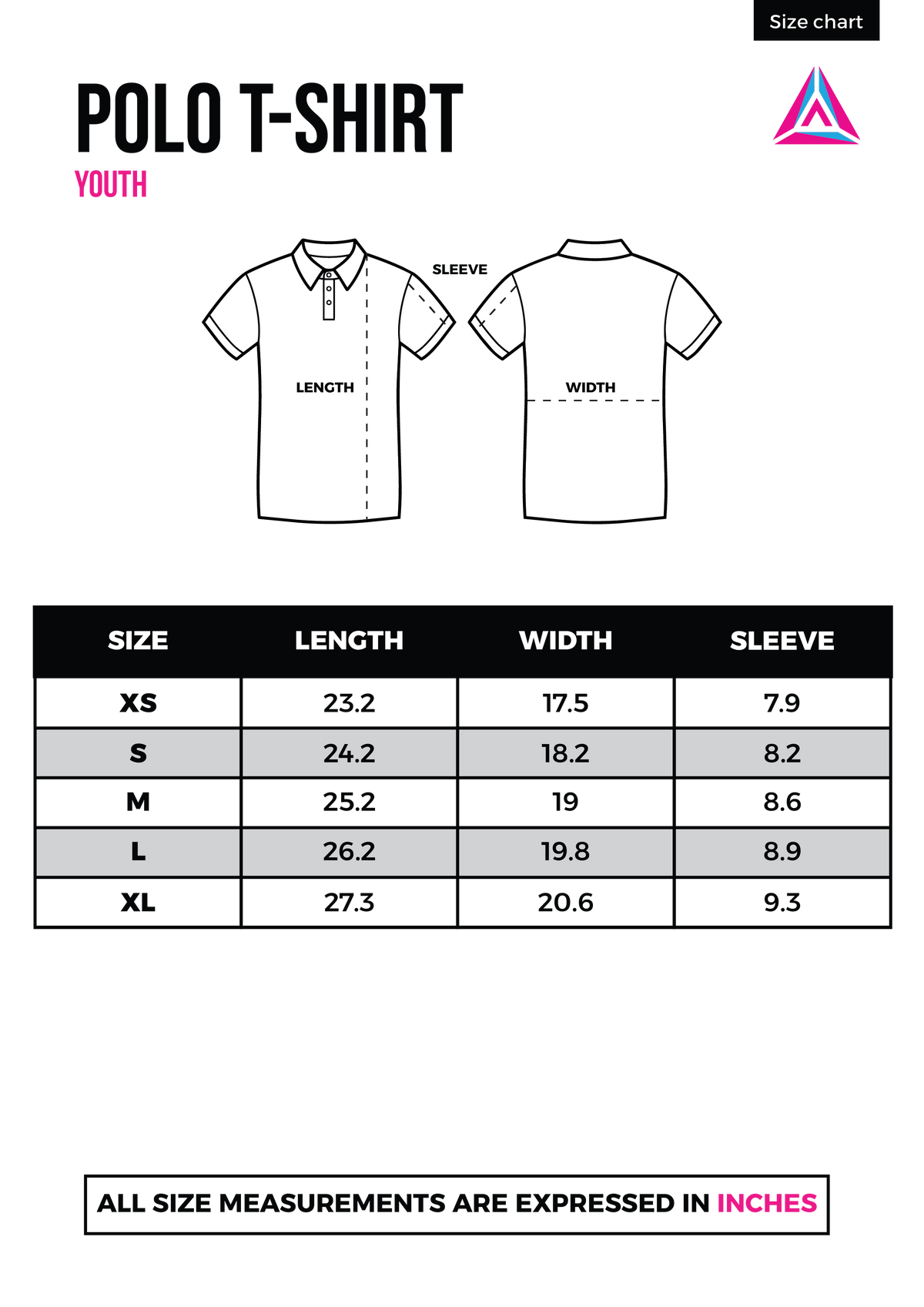 polo size chart youth – Artcify Miami